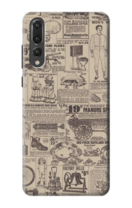 S3819 Retro Vintage Paper Case Cover Custodia per Huawei P20 Pro