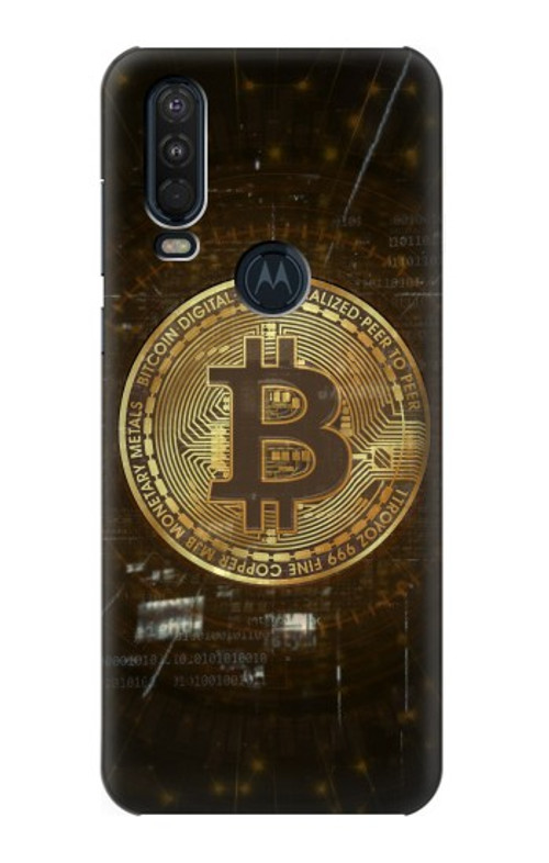 S3798 Cryptocurrency Bitcoin Case Cover Custodia per Motorola One Action (Moto P40 Power)