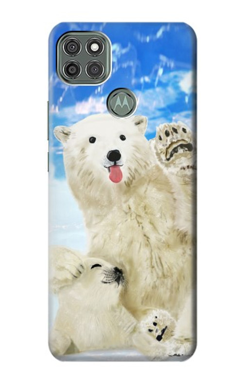 S3794 Arctic Polar Bear in Love with Seal Paint Case Cover Custodia per Motorola Moto G9 Power