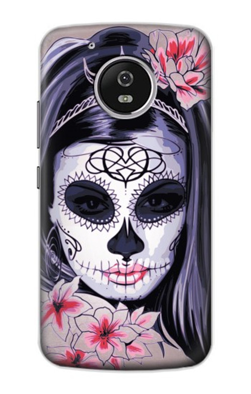 S3821 Sugar Skull Steam Punk Girl Gothic Case Cover Custodia per Motorola Moto G5