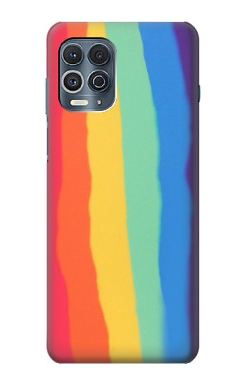 S3799 Cute Vertical Watercolor Rainbow Case Cover Custodia per Motorola Edge S