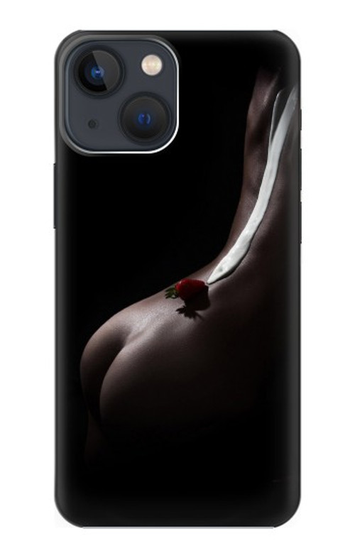 S0546 Sexy Cream Strawberry Case Cover Custodia per iPhone 13 mini