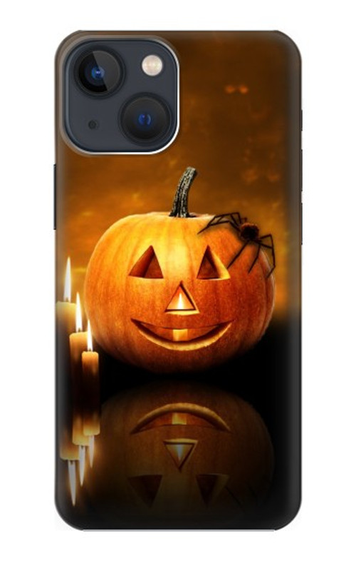 S1083 Pumpkin Spider Candles Halloween Case Cover Custodia per iPhone 13 mini