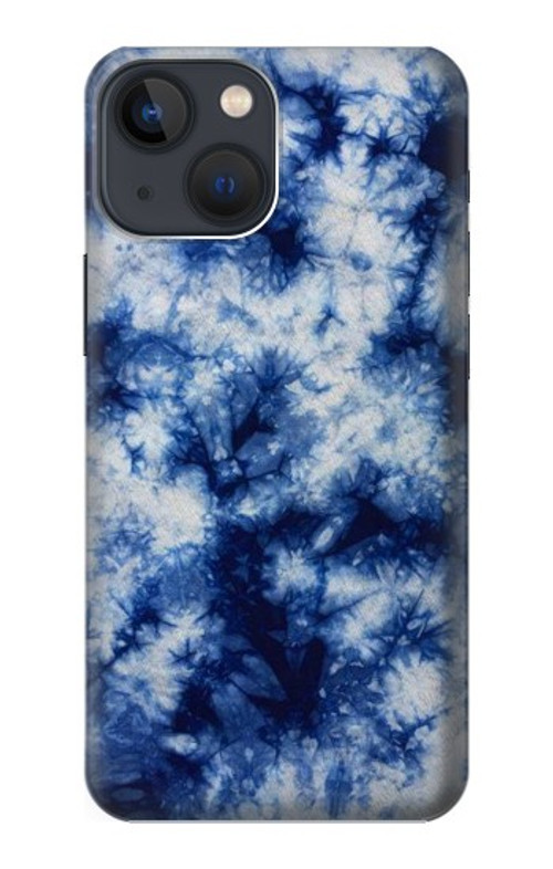 S3439 Fabric Indigo Tie Dye Case Cover Custodia per iPhone 13 mini