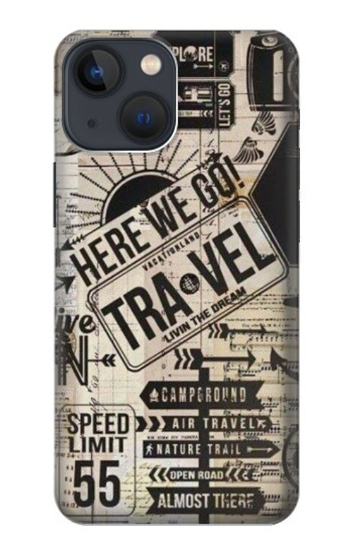 S3441 Vintage Travel Case Cover Custodia per iPhone 13 mini
