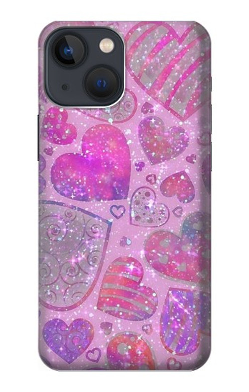S3710 Pink Love Heart Case Cover Custodia per iPhone 13 mini