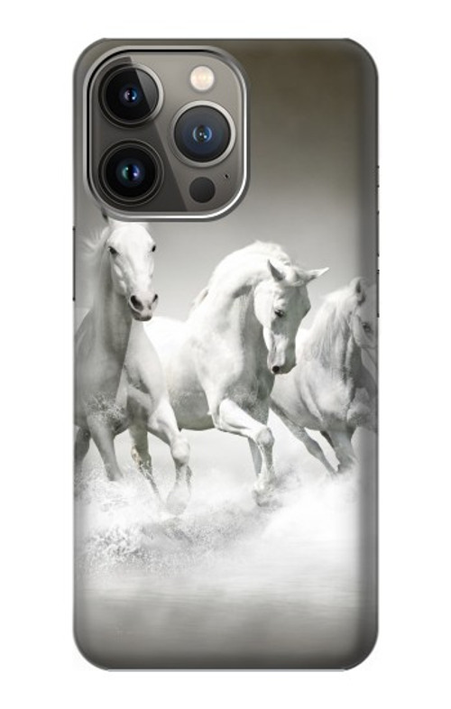 S0933 White Horses Case Cover Custodia per iPhone 13 Pro Max S0933 White Horses Case Cover Custodia per iPhone 13 Pro Max
