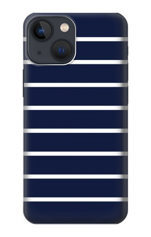 S2767 Navy White Striped Case Cover Custodia per iPhone 13