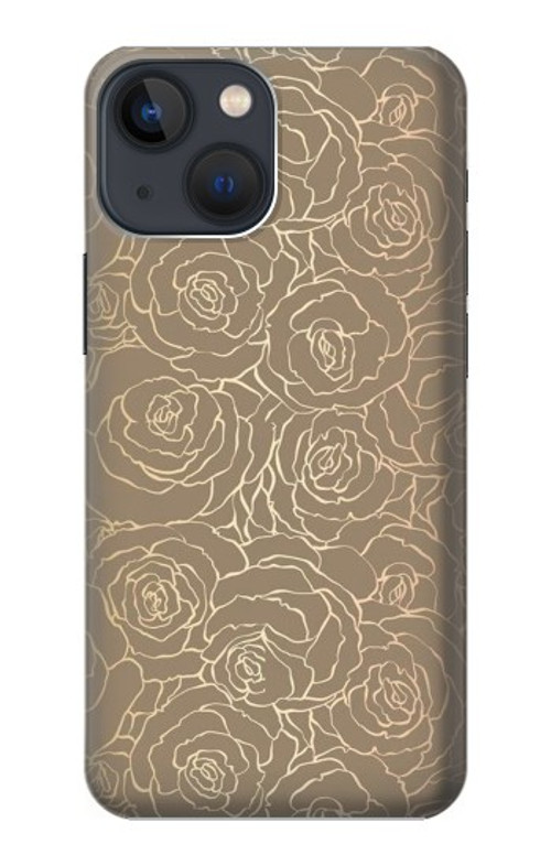 S3466 Gold Rose Pattern Case Cover Custodia per iPhone 13