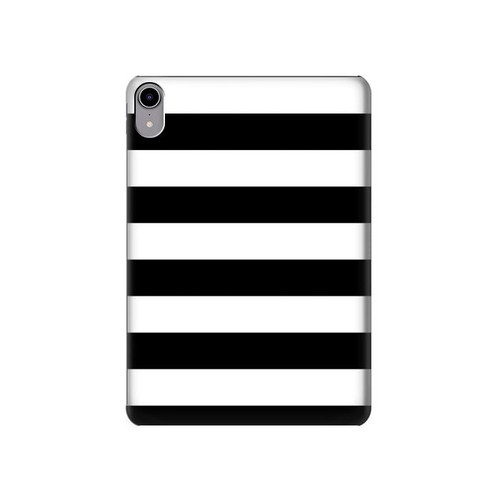 S1596 Black and White Striped Case Cover Custodia per iPad mini 6, iPad mini (2021)