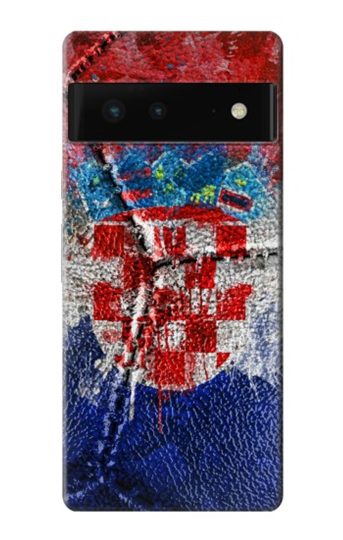 S3313 Croatia Flag Vintage Football Graphic Case Cover Custodia per Google Pixel 6