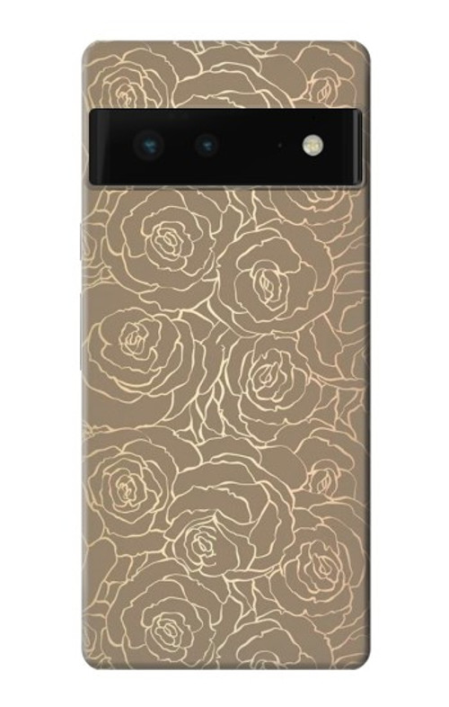 S3466 Gold Rose Pattern Case Cover Custodia per Google Pixel 6