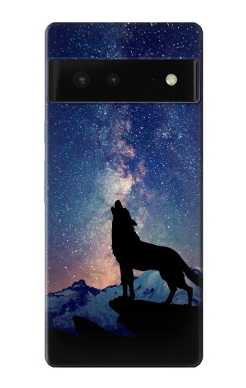 S3555 Wolf Howling Million Star Case Cover Custodia per Google Pixel 6