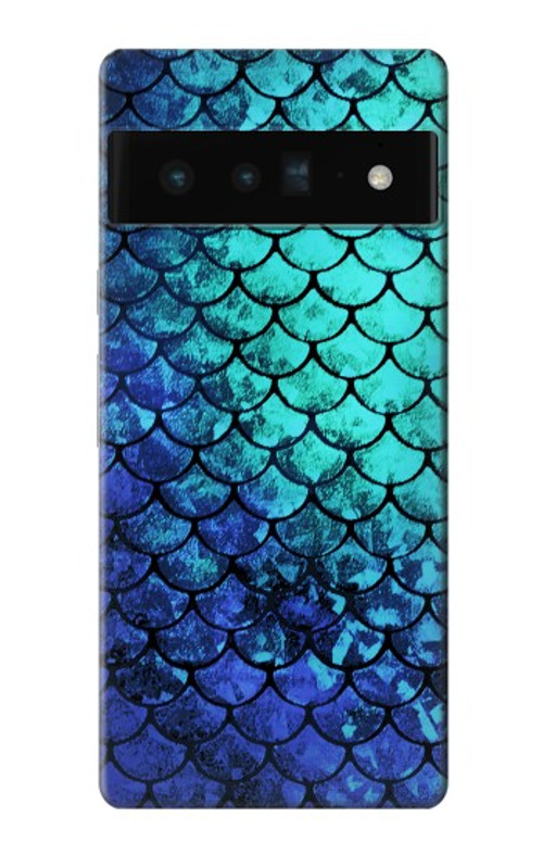 S3047 Green Mermaid Fish Scale Case Cover Custodia per Google Pixel 6 Pro