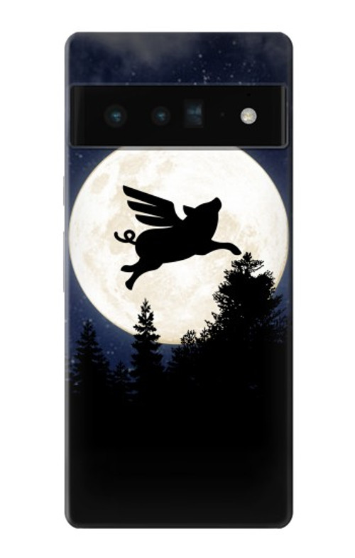 S3289 Flying Pig Full Moon Night Case Cover Custodia per Google Pixel 6 Pro