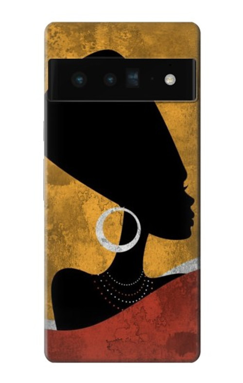 S3453 African Queen Nefertiti Silhouette Case Cover Custodia per Google Pixel 6 Pro