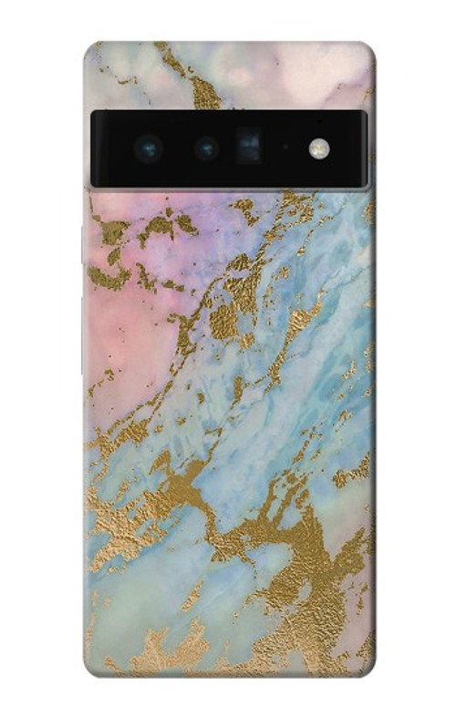 S3717 Rose Gold Blue Pastel Marble Graphic Printed Case Cover Custodia per Google Pixel 6 Pro