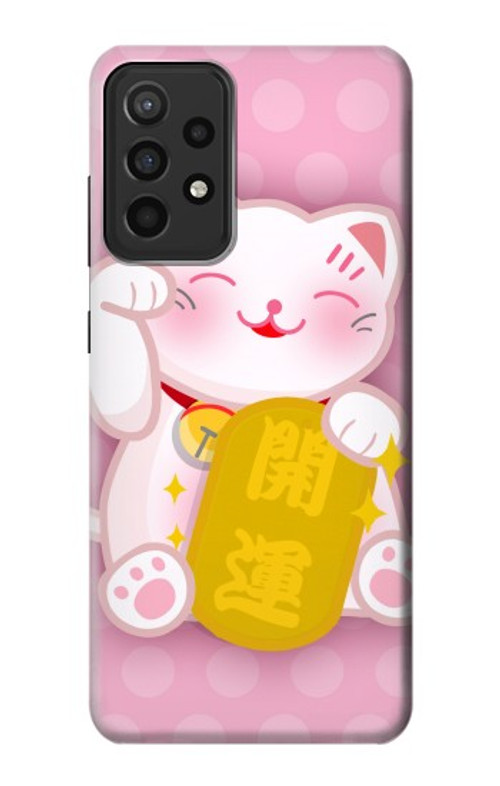 S3025 Pink Maneki Neko Lucky Cat Case Cover Custodia per Samsung Galaxy A52s 5G