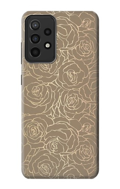 S3466 Gold Rose Pattern Case Cover Custodia per Samsung Galaxy A52s 5G