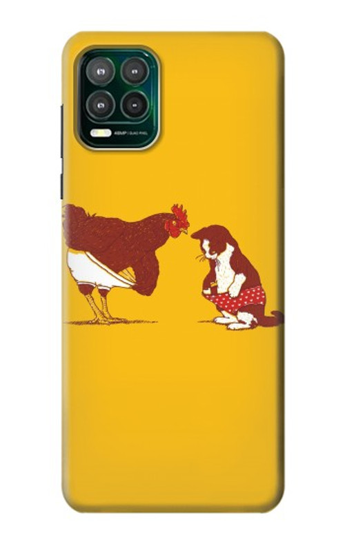 S1093 Rooster and Cat Joke Case Cover Custodia per Motorola Moto G Stylus 5G