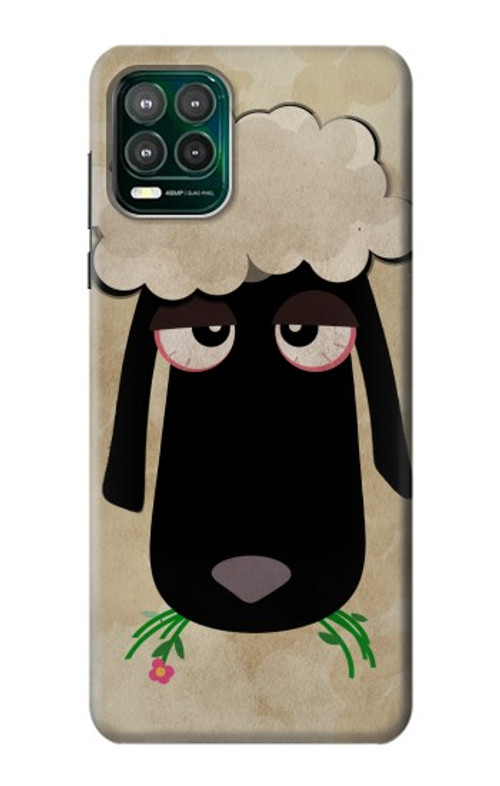 S2826 Cute Cartoon Unsleep Black Sheep Case Cover Custodia per Motorola Moto G Stylus 5G
