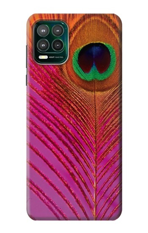 S3201 Pink Peacock Feather Case Cover Custodia per Motorola Moto G Stylus 5G