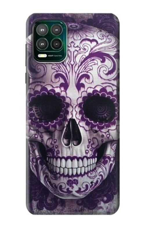 S3582 Purple Sugar Skull Case Cover Custodia per Motorola Moto G Stylus 5G