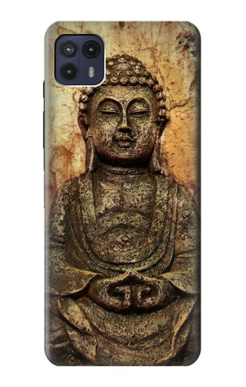 S0344 Buddha Rock Carving Case Cover Custodia per Motorola Moto G50 5G [for G50 5G only. NOT for G50]