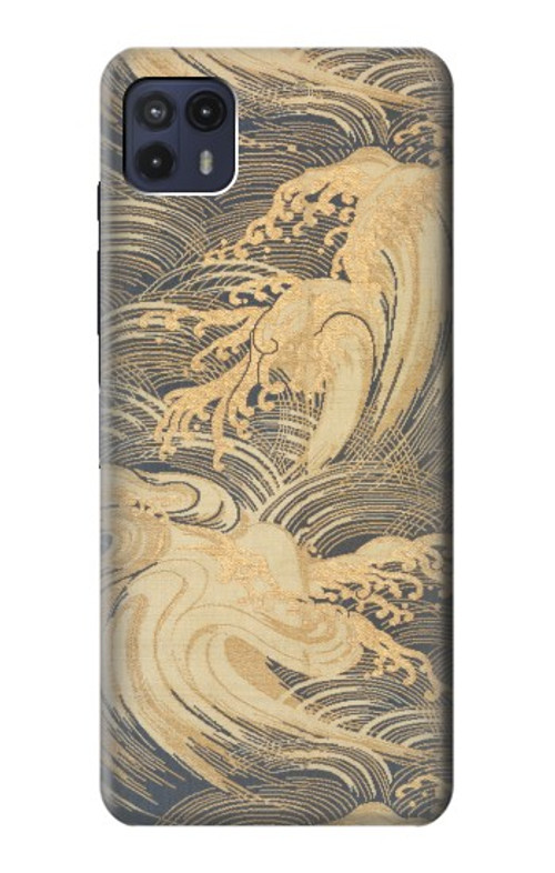 S2680 Japan Art Obi With Stylized Waves Case Cover Custodia per Motorola Moto G50 5G [for G50 5G only. NOT for G50]