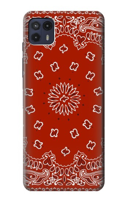 S3355 Bandana Red Pattern Case Cover Custodia per Motorola Moto G50 5G [for G50 5G only. NOT for G50]