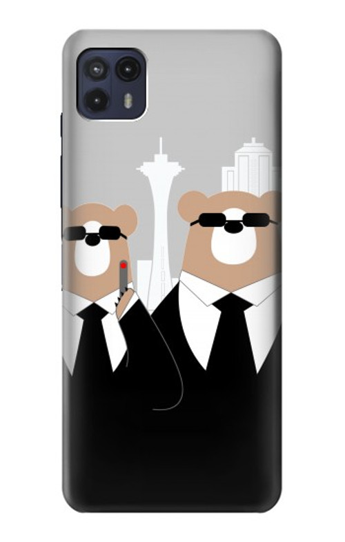 S3557 Bear in Black Suit Case Cover Custodia per Motorola Moto G50 5G [for G50 5G only. NOT for G50]