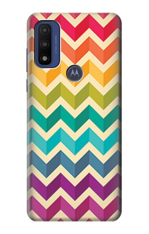 S2362 Rainbow Colorful Shavron Zig Zag Pattern Case Cover Custodia per Motorola G Pure