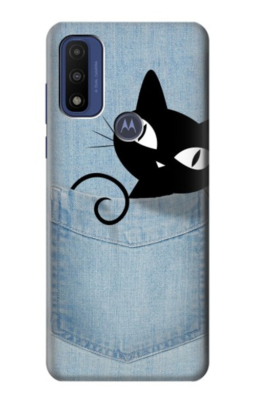 S2641 Pocket Black Cat Case Cover Custodia per Motorola G Pure