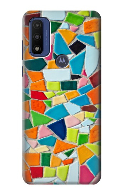 S3391 Abstract Art Mosaic Tiles Graphic Case Cover Custodia per Motorola G Pure