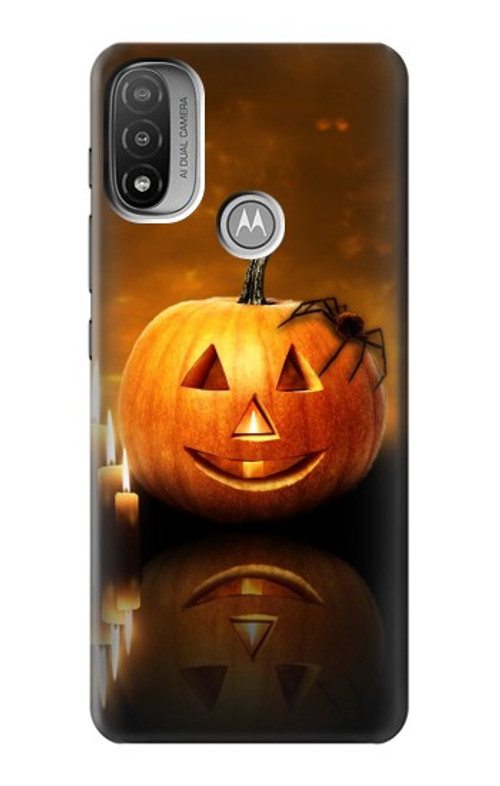 S1083 Pumpkin Spider Candles Halloween Case Cover Custodia per Motorola Moto E20,E30,E40
