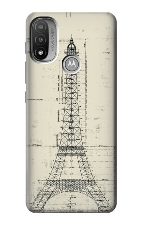 S3474 Eiffel Architectural Drawing Case Cover Custodia per Motorola Moto E20,E30,E40