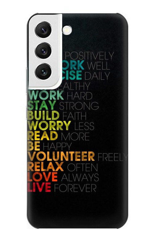 S3523 Think Positive Words Quotes Case Cover Custodia per Samsung Galaxy S22