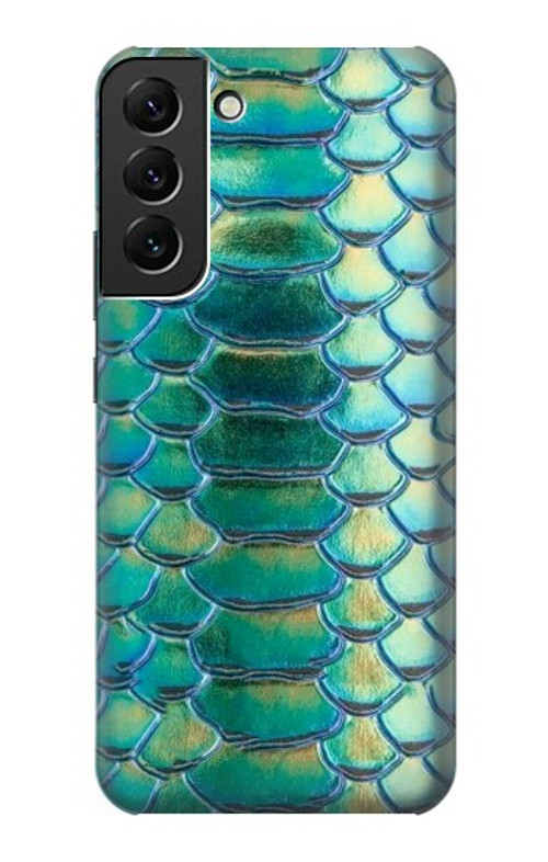 S3414 Green Snake Scale Graphic Print Case Cover Custodia per Samsung Galaxy S22 Plus