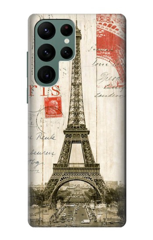 S2108 Eiffel Tower Paris Postcard Case Cover Custodia per Samsung Galaxy S22 Ultra