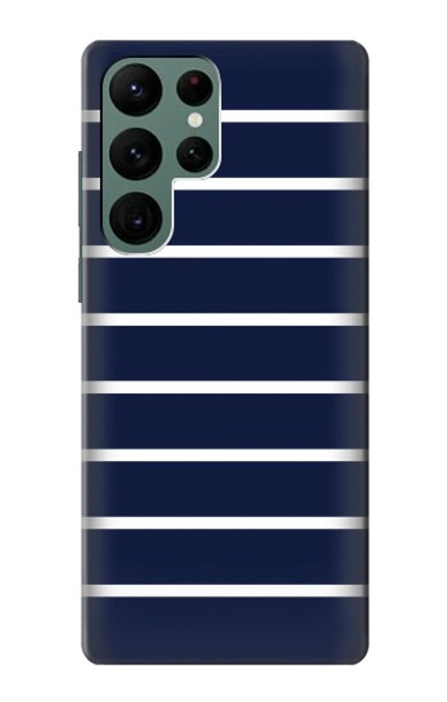 S2767 Navy White Striped Case Cover Custodia per Samsung Galaxy S22 Ultra