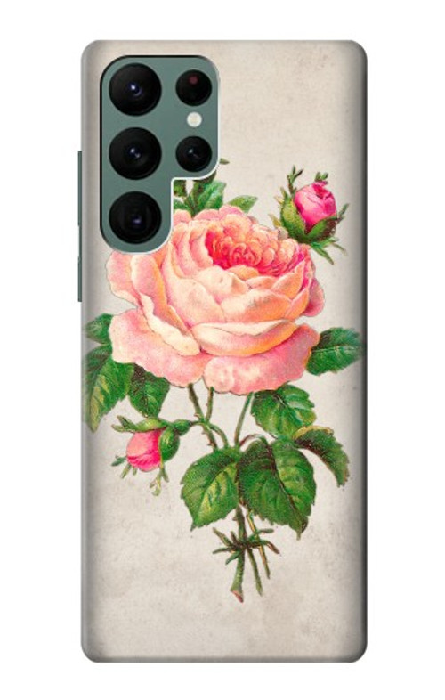 S3079 Vintage Pink Rose Case Cover Custodia per Samsung Galaxy S22 Ultra