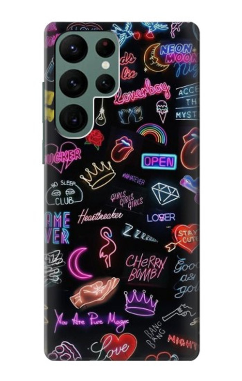 S3433 Vintage Neon Graphic Case Cover Custodia per Samsung Galaxy S22 Ultra