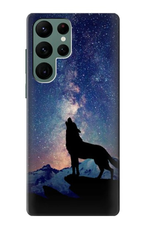 S3555 Wolf Howling Million Star Case Cover Custodia per Samsung Galaxy S22 Ultra