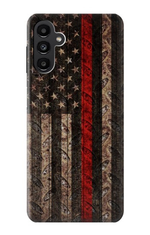 S3804 Fire Fighter Metal Red Line Flag Graphic Case Cover Custodia per Samsung Galaxy A13 5G
