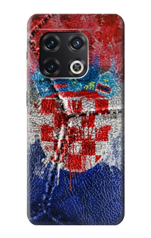 S3313 Croatia Flag Vintage Football Graphic Case Cover Custodia per OnePlus 10 Pro