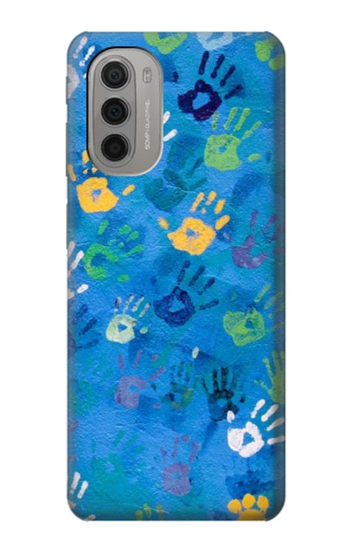 S3403 Hand Print Case Cover Custodia per Motorola Moto G51 5G