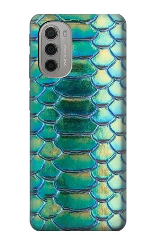 S3414 Green Snake Scale Graphic Print Case Cover Custodia per Motorola Moto G51 5G