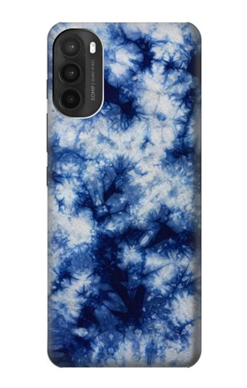 S3439 Fabric Indigo Tie Dye Case Cover Custodia per Motorola Moto G71 5G