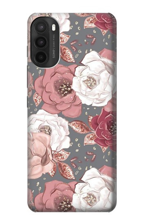 S3716 Rose Floral Pattern Case Cover Custodia per Motorola Moto G71 5G