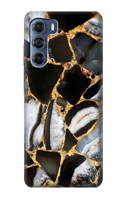 S3419 Gold Marble Graphic Print Case Cover Custodia per Motorola Edge S30